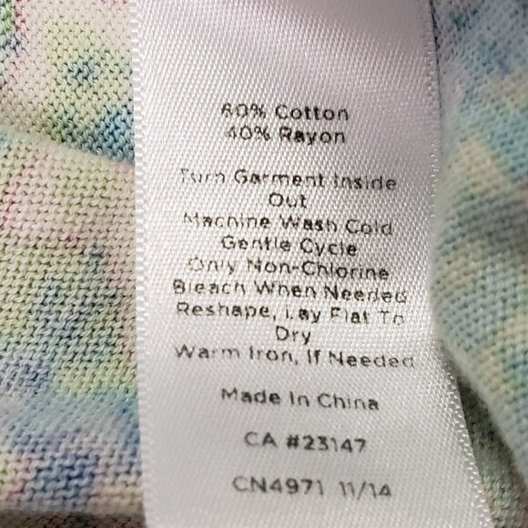 Talbots Womens Geometric Print Cardigan Size 2X Petite‎ Green Artsy Kaleidoscope - Picture 5 of 9